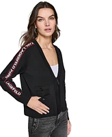 Karl Lagerfeld Paris Women's Logo-Tape Cardigan