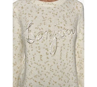 Karl Lagerfeld Paris Women's Shine Graphic Sweater