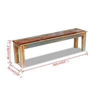 vidaXL Bench Solid Reclaimed Wood 63"x13.8"x18.1"