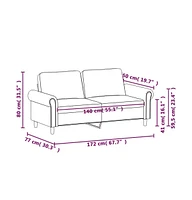 vidaXL 2-Seater Sofa Dark 55.1" Velvet