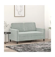 vidaXL 2-Seater Sofa Light Gray 47.2" Velvet