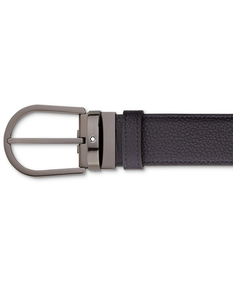 Montblanc Men's Reversible Leather Horseshoe Buckle Belt