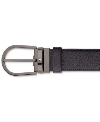 Montblanc Men's Reversible Leather Horseshoe Buckle Belt