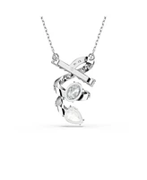 Swarovski Hyperbola Mixed Pendant Cuts, White, Rhodium Plated Necklace