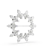 Swarovski Idyllia Mixed Cuts, Snowflake, White, Rhodium Plated Brooch