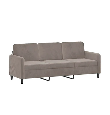 vidaXL 3-Seater Sofa Light Gray 70.9" Velvet