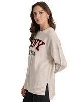 Dkny Jeans Women's Varsity Logo Crewneck Sweater