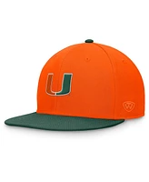 Top of the World Men's Orange/Green Miami Hurricanes Rally Two-Tone Fitted Hat