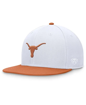 Top of the World Men's White/Burnt Orange Texas Longhorns Rally Two-Tone Fitted Hat