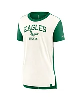 Nike Women's Cream/Kelly Green Philadelphia Eagles Wordmark Tri-Blend T-Shirt