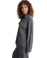 Dkny Jeans Women's Relaxed Cotton Shirt Jacket