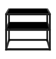 vidaXL Console Table Black 19.7"x15.7"x15.7" Tempered Glass