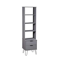 vidaXL Book Cabinet New York Gray Solid Pine Wood