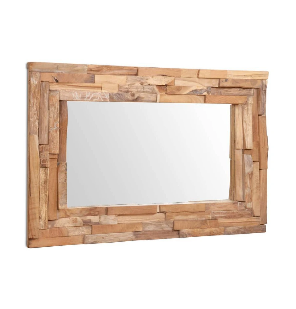 vidaXL Decorative Mirror Teak 35.4"x23.6" Rectangular