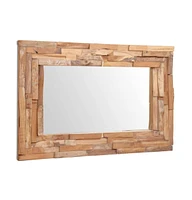 vidaXL Decorative Mirror Teak 35.4"x23.6" Rectangular