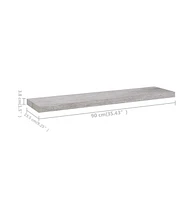 vidaXL Floating Wall Shelves 4 pcs Concrete Gray 35.4"x9.3"x1.5" Mdf
