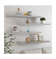 vidaXL Floating Wall Shelves 4 pcs Concrete Gray 35.4"x9.3"x1.5" Mdf