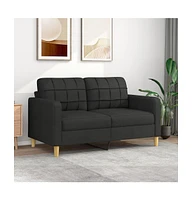 vidaXL 2-Seater Sofa Black 55.1" Fabric