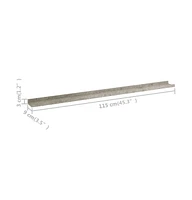 vidaXL Wall Shelves 4 pcs Concrete Gray 45.3"x3.5"x1.2"