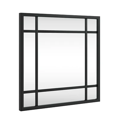 vidaXL Wall Mirror Black 11.8"x11.8" Square Iron