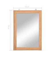 vidaXL Wall Mirror Solid Teak 19.7"x27.6