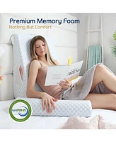 Clara Clark Supportive Cooling Gel Memory Foam Triangle Bed Wedge Pillow