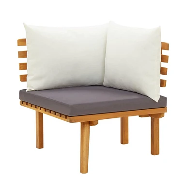 vidaXL Patio Corner Sofa with Cushions Solid Acacia Wood