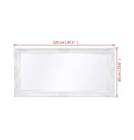 vidaXL Wall Mirror Baroque Style 47.2"x23.6" White