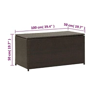 vidaXL Patio Storage Box Poly Rattan 39.3"x19.6"x19.6" Brown