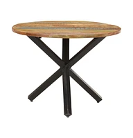 vidaXL Dining Table Round 39.4"x39.4"x29.5" Solid Reclaimed Wood