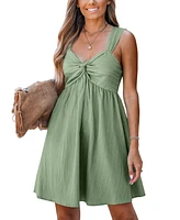 Cupshe Women's Green Sleeveless Sweetheart Mini Beach Dress