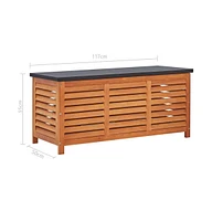 vidaXL Patio Storage Box 46.1"x19.7"x21.7" Solid Eucalyptus Wood