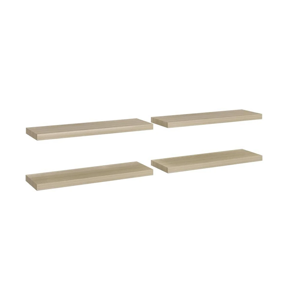 vidaXL Floating Wall Shelves 4 pcs Oak 31.5"x9.3"x1.5" Mdf