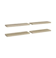 vidaXL Floating Wall Shelves 4 pcs Oak 31.5"x9.3"x1.5" Mdf