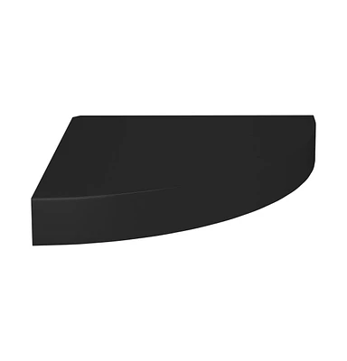 vidaXL Floating Corner Shelf Black 9.8"x9.8"x1.5" Mdf