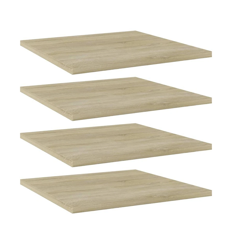 vidaXL Bookshelf Boards 4 pcs Sonoma Oak 15.7"x15.7"x0.6" Engineered Wood