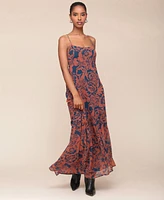 Avec Les Filles Women's Printed Spaghetti-Strap Dress