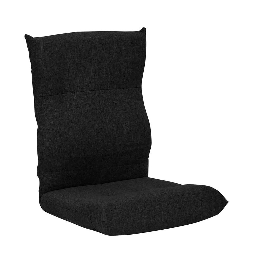 vidaXL Folding Floor Chair Black Fabric