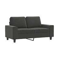 vidaXL 2-Seater Sofa Dark Gray 47.2" Microfiber Fabric