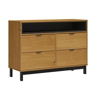 vidaXL Drawer Cabinet Flam 43.3"x15.7"x31.5" Solid Wood Pine