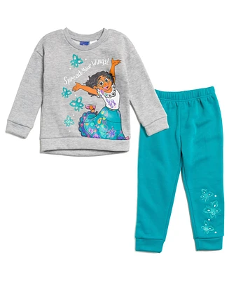 Encanto Girls Mirabel Fleece Pullover Sweatshirt and Pants Set