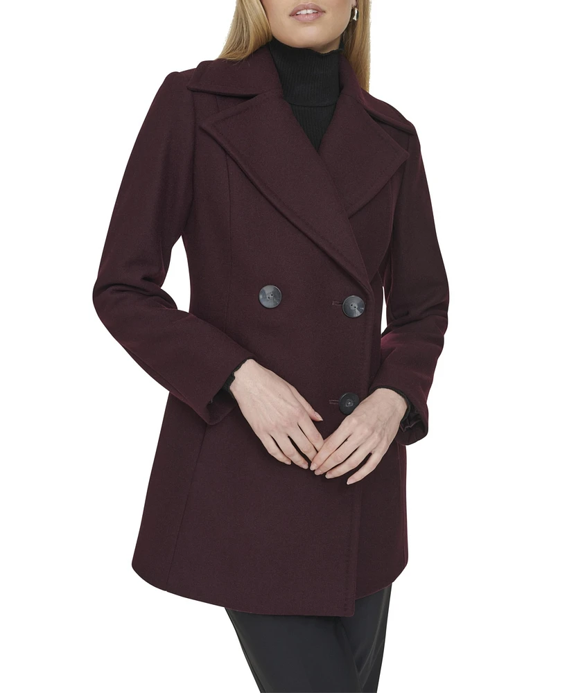 Cole Haan Women's Fine Wool Twill Double Breasted Peacoat