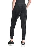 Dkny Women's Platinum Velour Slim-Fit Joggers