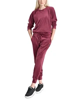 Dkny Women's Platinum Velour Slim-Fit Joggers