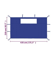 vidaXL Gazebo Sidewalls with Windows 2 pcs Blue
