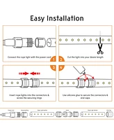 DELight 150FT Warm White Led Neon Rope Lights Cuttable w/ App Remote Waterproof
