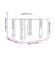 vidaXL Gazebo with Roof Anthracite 118.1"x118.1"x106.3" Steel