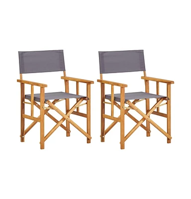 vidaXL Director's Chairs 2 pcs Solid Acacia Wood