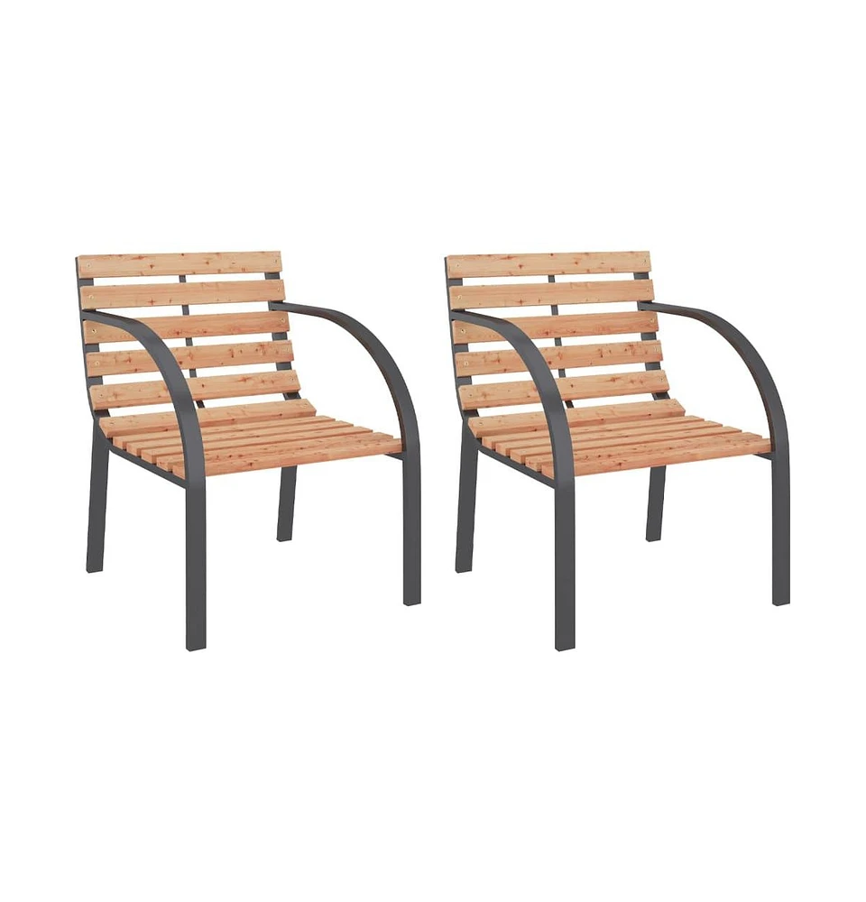 vidaXL Patio Chairs 2 pcs Wood