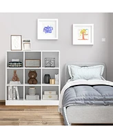 Sugift Modern 9-Cube Bookcase with 2 Anti-Tipping Kits for Books Toys Ornaments-White